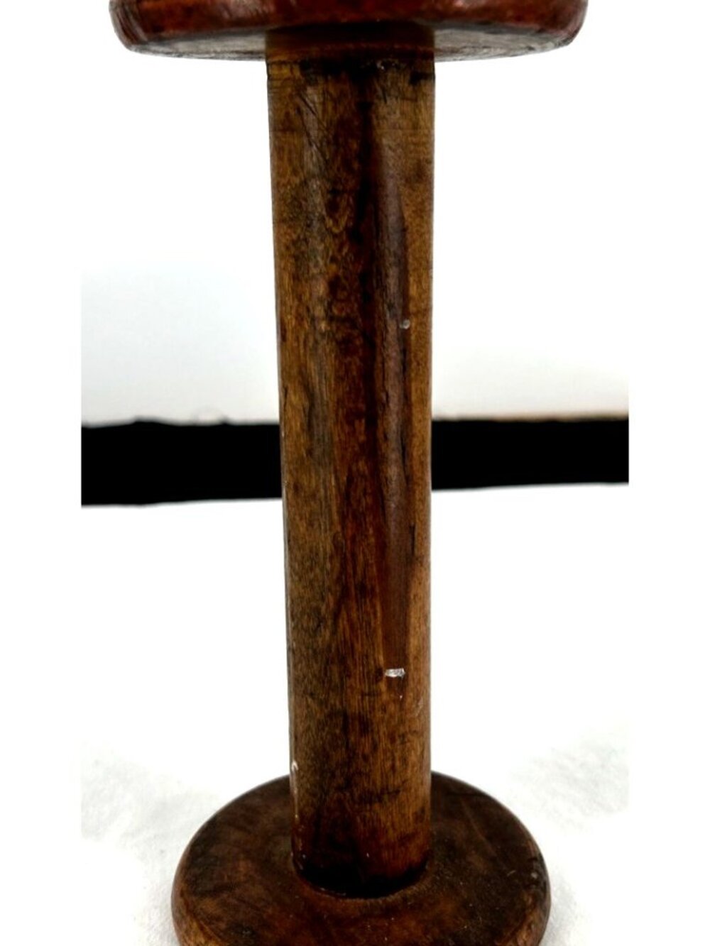 Wooden Spool Wool Industrial Textile Mill Spindles 9.25" Natural Patina